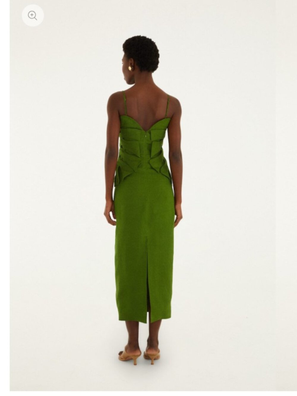 NWT - Farm Rio Linen Monstera Leaf Midi Dress - Medium - Picture 3 of 4